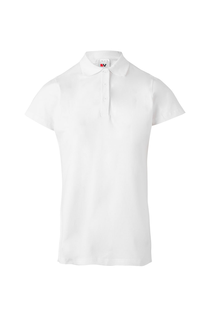 Koszulka polo stretch z krótkim rękawem damska 105509S - WHITE 07
