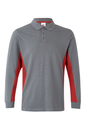 Koszulka polo dwukolorowa z długim rękawem 105514 - GREY/RED 08/12