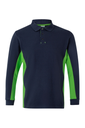 Koszulka polo dwukolorowa z długim rękawem 105514 - NAVY BLUE/LIME GREEN 61/25