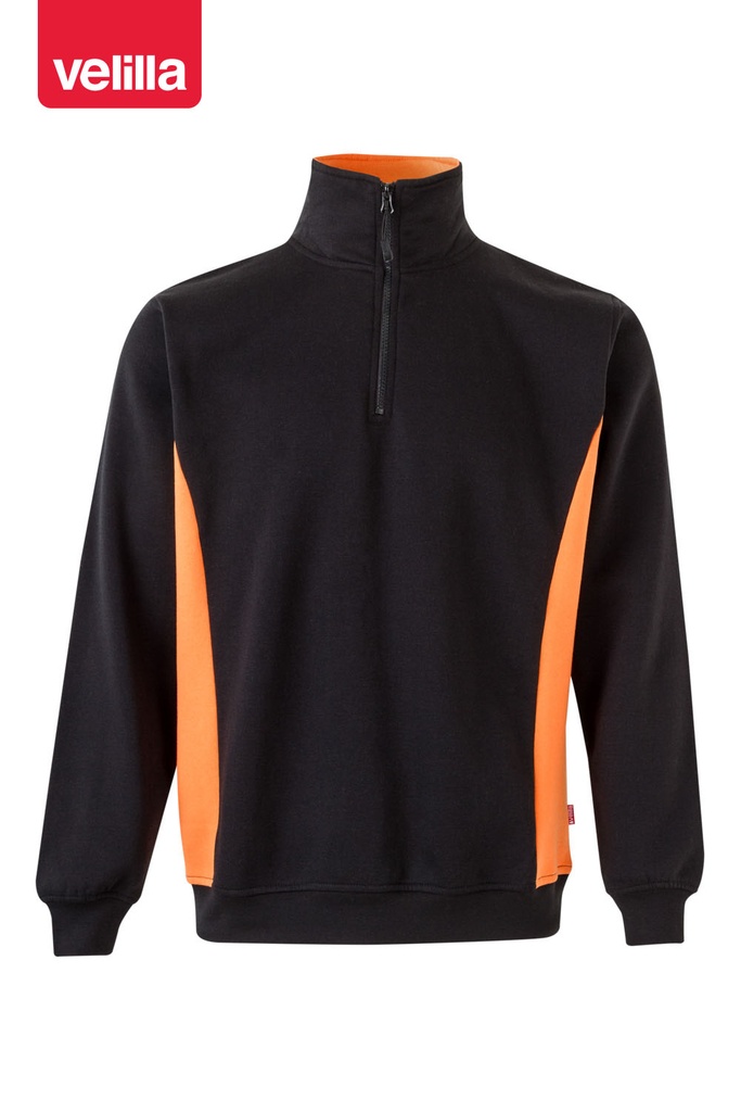 Bluza dwukolorowa z krótkim zamkiem 105704 - BLACK/ORANGE 00/16