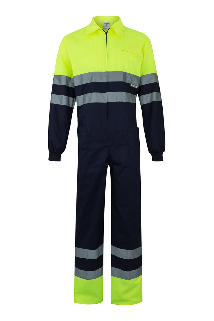 Kombinezon dwukolorowy z odblaskami 151 - MARINE BLUE/HI-VIS YELLOW 01/20