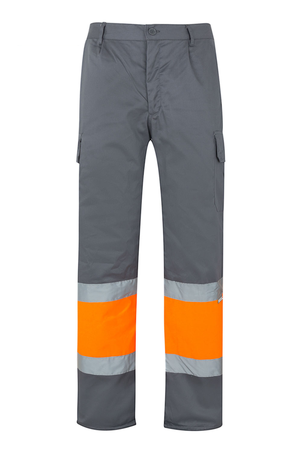 Spodnie dwukolorowe z wieloma kieszeniami z odblaskami 156 - GREY/HI-VIS ORANGE 08/19