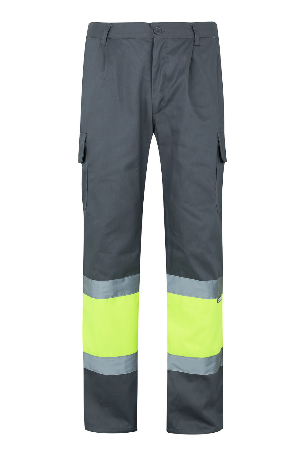 Spodnie dwukolorowe z wieloma kieszeniami z odblaskami 156 - GREY/HI-VIS YELLOW 08/20