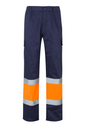 Spodnie dwukolorowe z wieloma kieszeniami z odblaskami 156 - MARINE BLUE/HI-VIS ORANGE 01/19