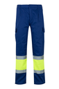 Spodnie dwukolorowe z wieloma kieszeniami z odblaskami 156 - ROYAL BLUE/HI-VIS YELLOW 09/20