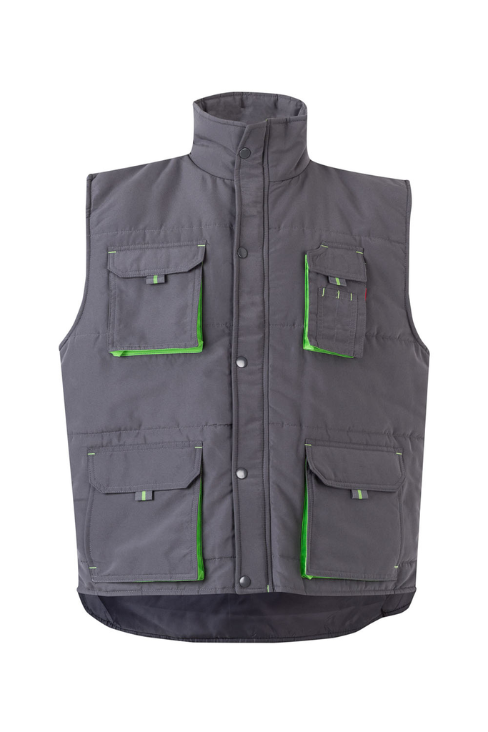 Kamizelka dwukolorowa z wieloma kieszeniami 205902 - GREY/LIME GREEN 08/25