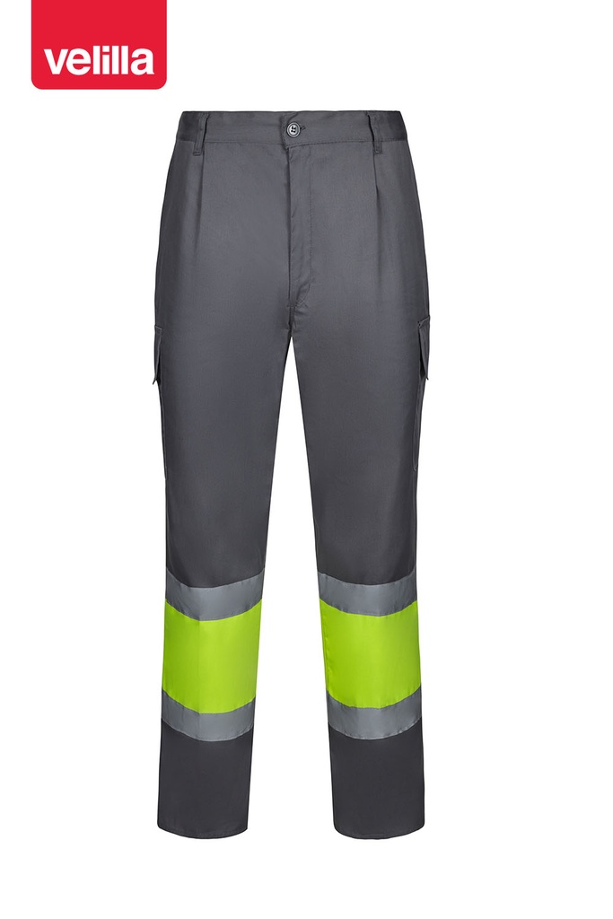 Spodnie dwukolorowe z odblaskami 303003 - GREY/HI-VIS YELLOW 08/20