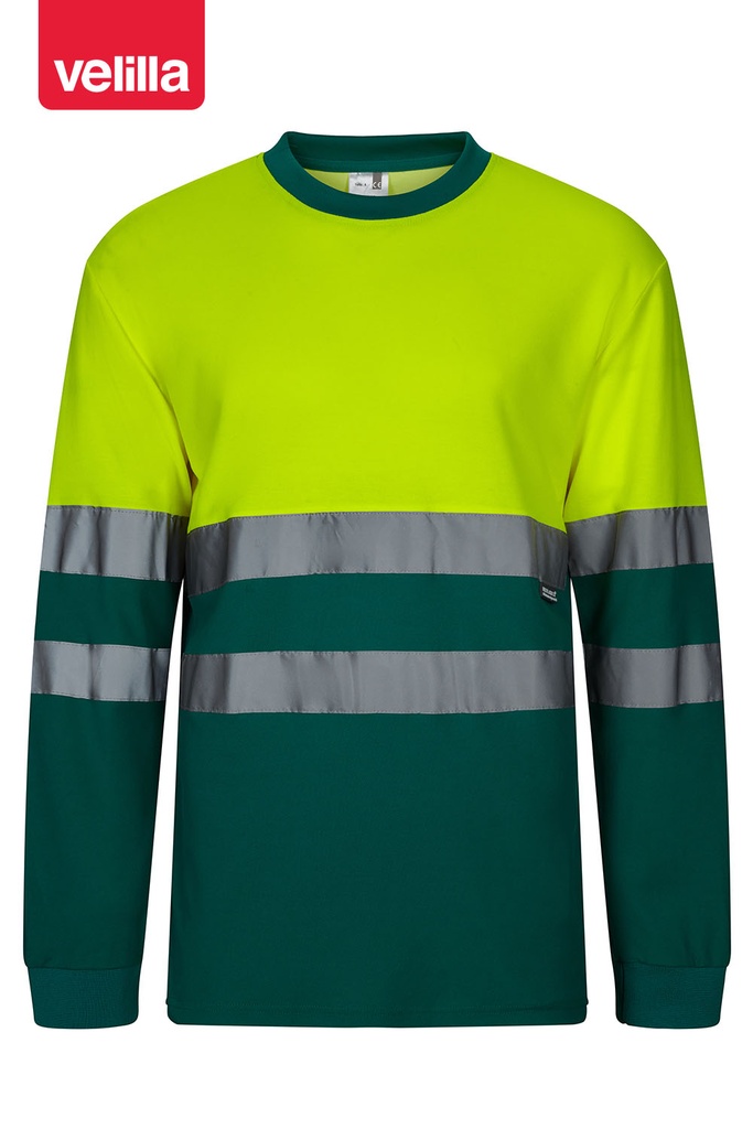 Koszulka dwukolorowa z długim rękawem 305615 - GREEN/HI-VIS YELLOW 02/20