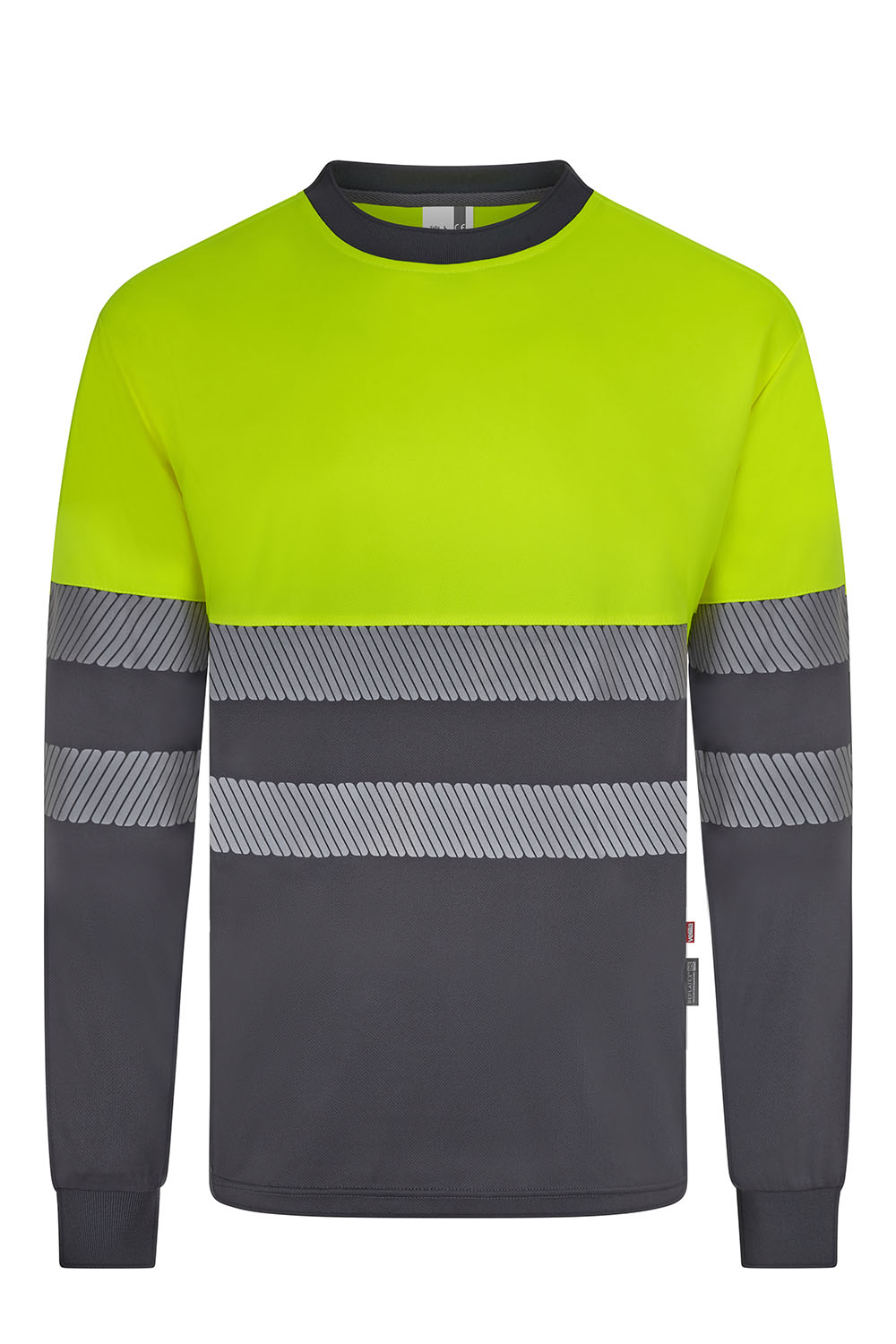 Koszulka dwukolorowa z długim rękawem z odblaskami 305635 - GREY/HI-VIS YELLOW 08/20