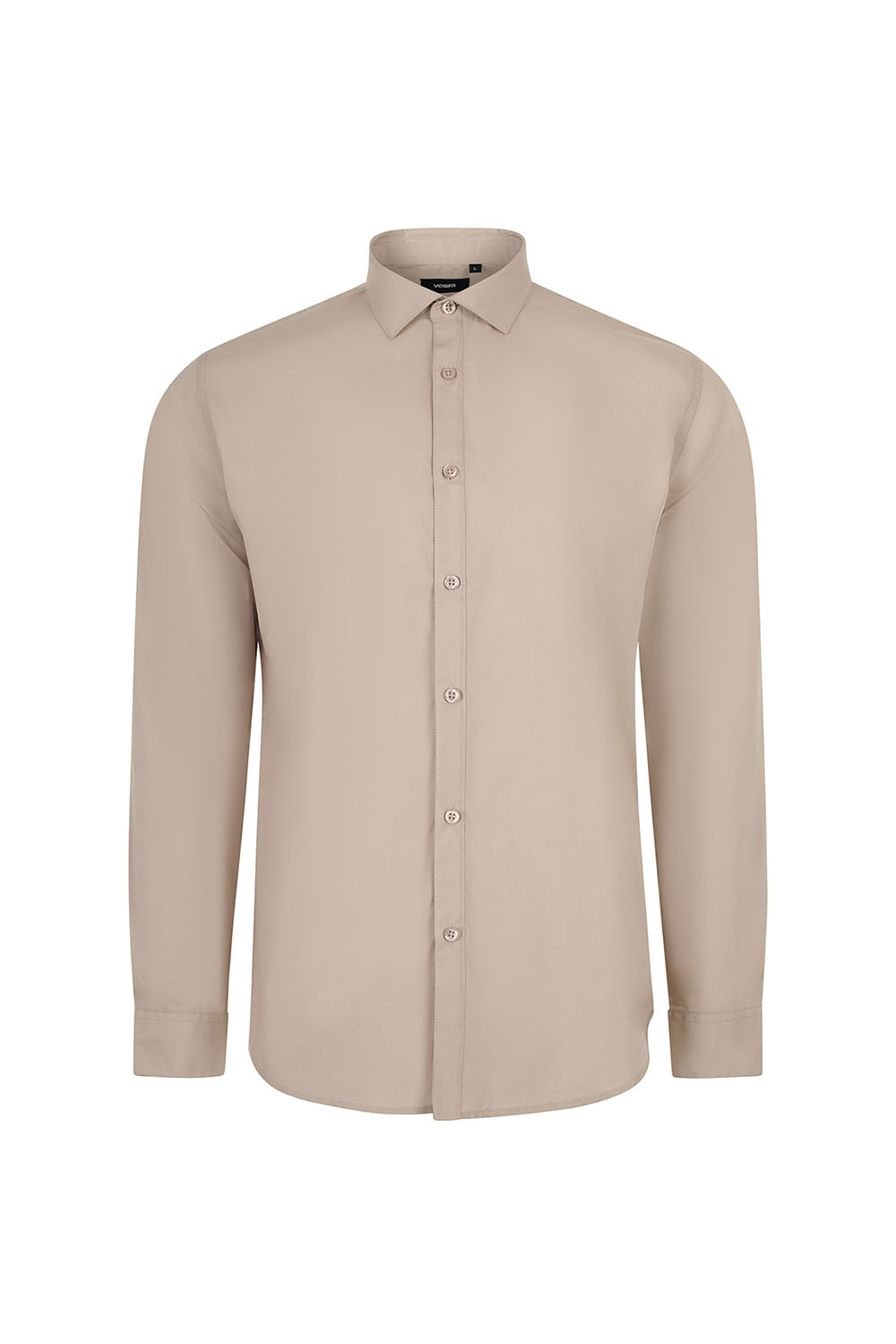 Koszula z długim rękawem męska 405009 - LIGHT BEIGE 47