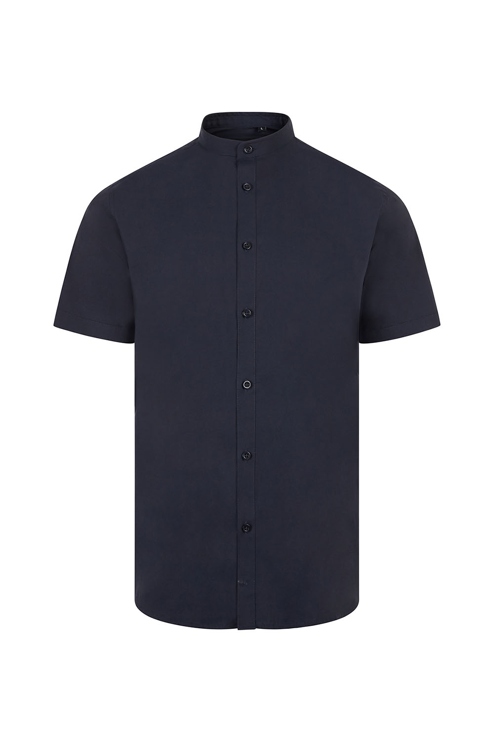 Koszula stretch z krótkim rękawem ze stójką męska 405012S - NAVY BLUE 61
