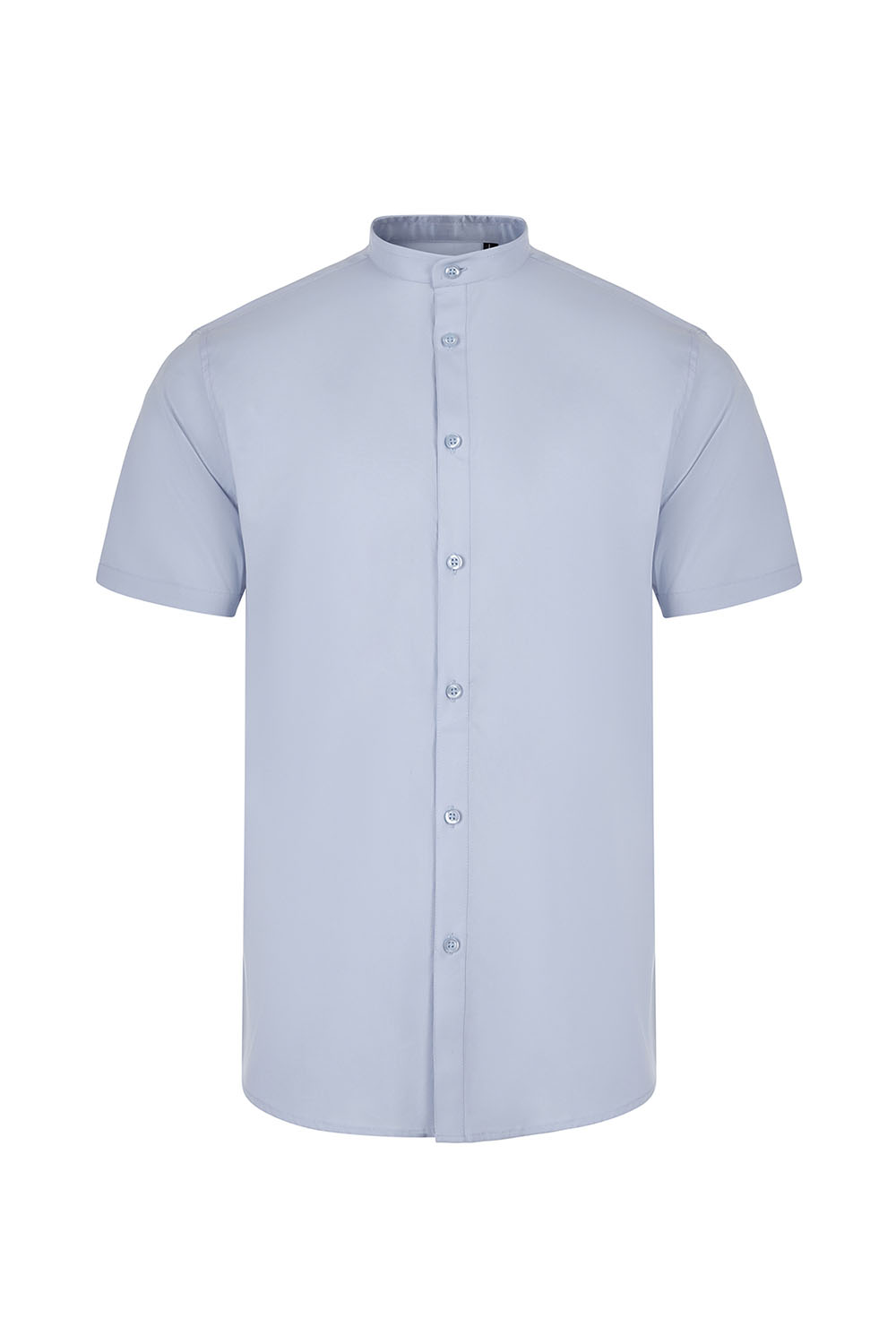 Koszula stretch z krótkim rękawem ze stójką męska 405012S - SKY BLUE 05