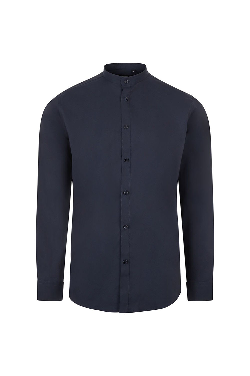 Koszula stretch z długim rękawem ze stójką męska 405013S - NAVY BLUE 61