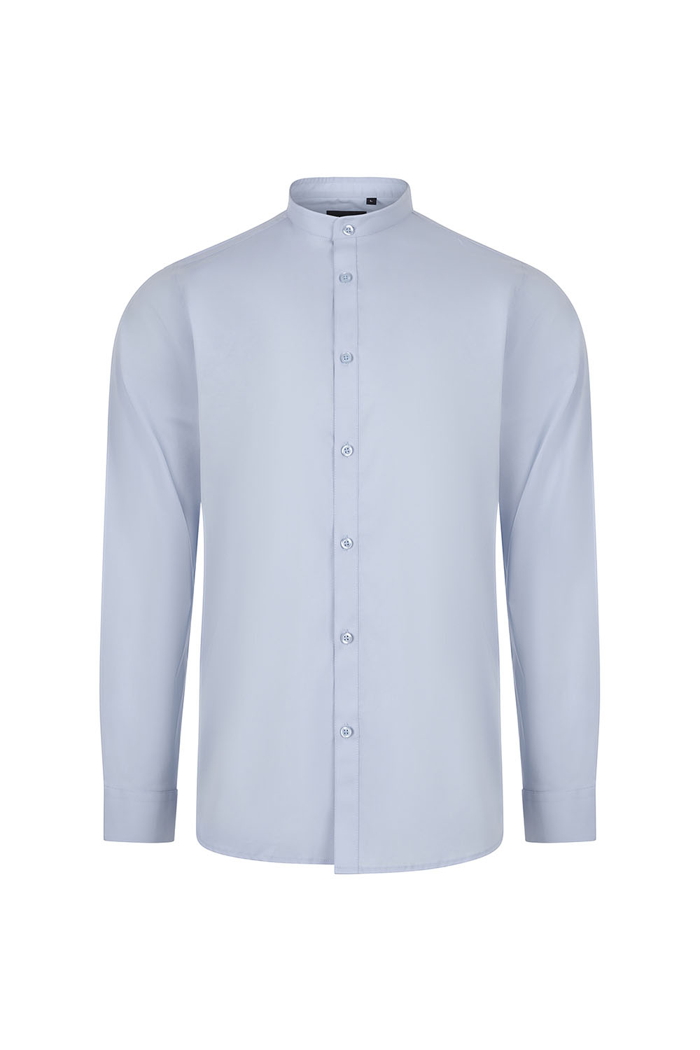 Koszula stretch z długim rękawem ze stójką męska 405013S - SKY BLUE 05