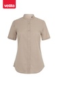 Koszula stretch z krótkim rękawem ze stójką damska 405014S - LIGHT BEIGE 47