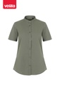 Koszula stretch z krótkim rękawem ze stójką damska 405014S - LIGHT OLIVE GREEN 35