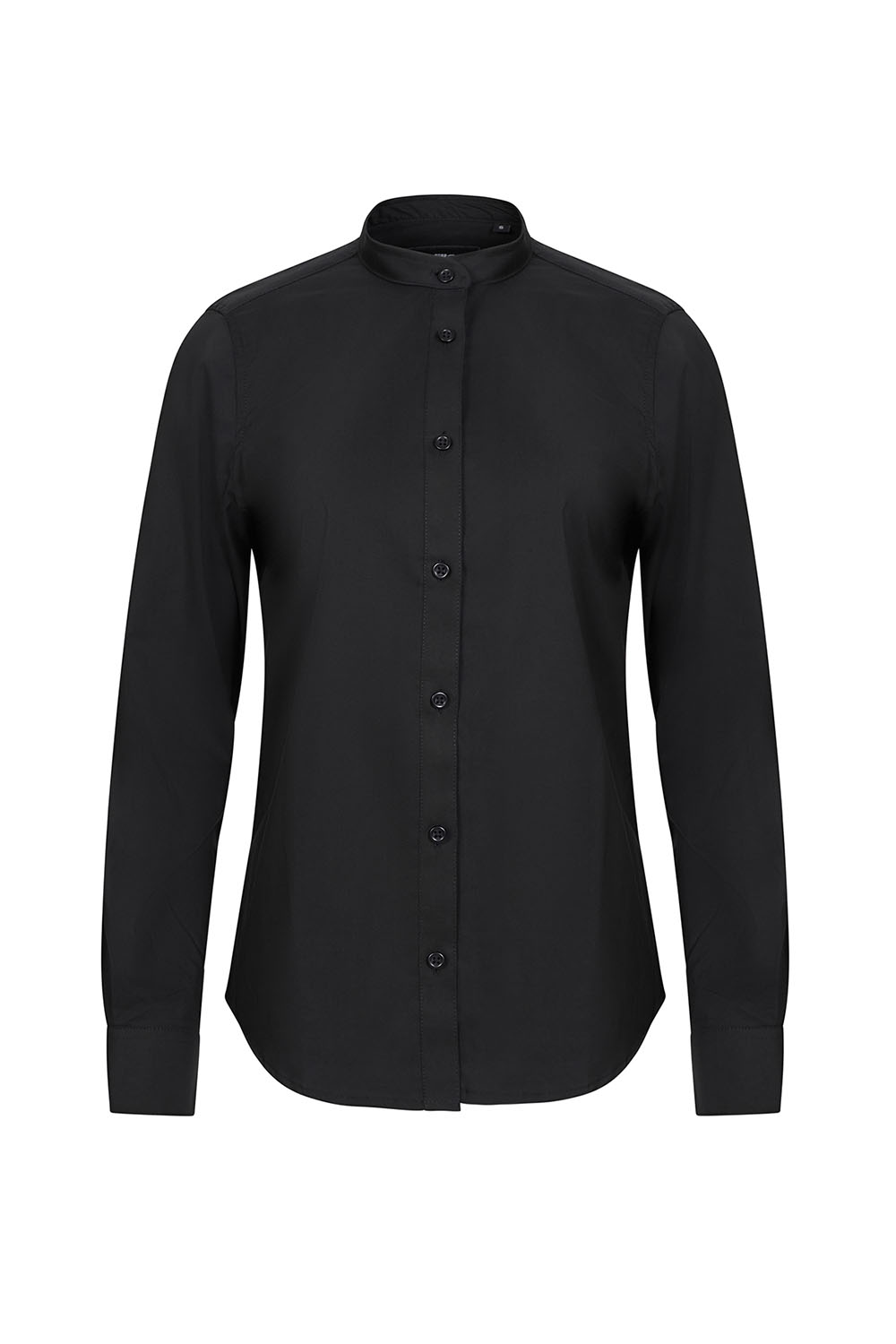 Koszula stretch z długim rękawem ze stójką damska 405015S - BLACK 00