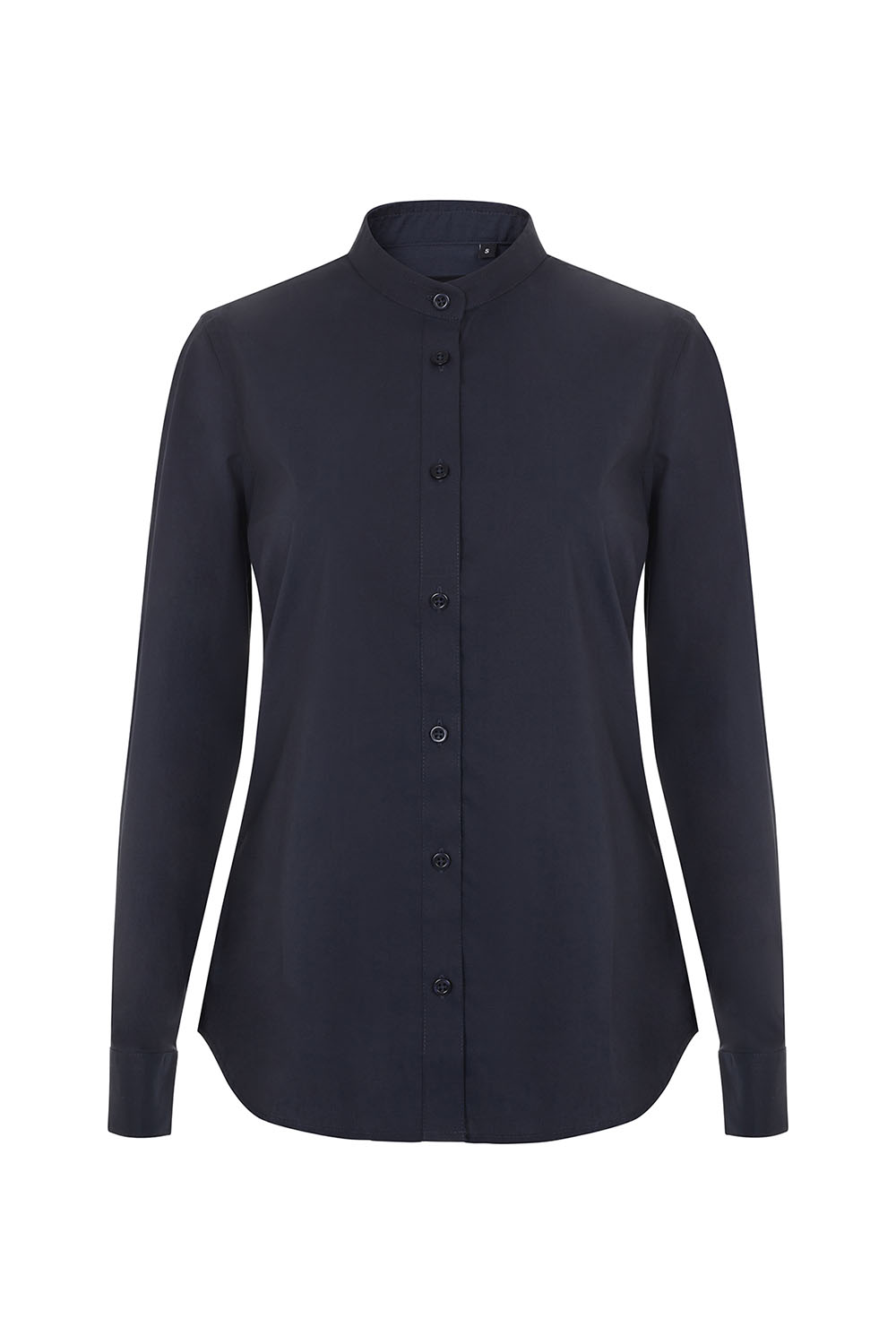 Koszula stretch z długim rękawem ze stójką damska 405015S - NAVY BLUE 61