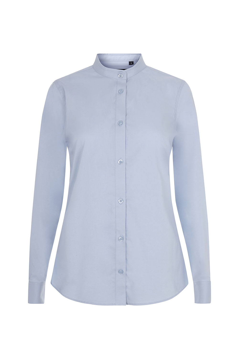 Koszula stretch z długim rękawem ze stójką damska 405015S - SKY BLUE 05