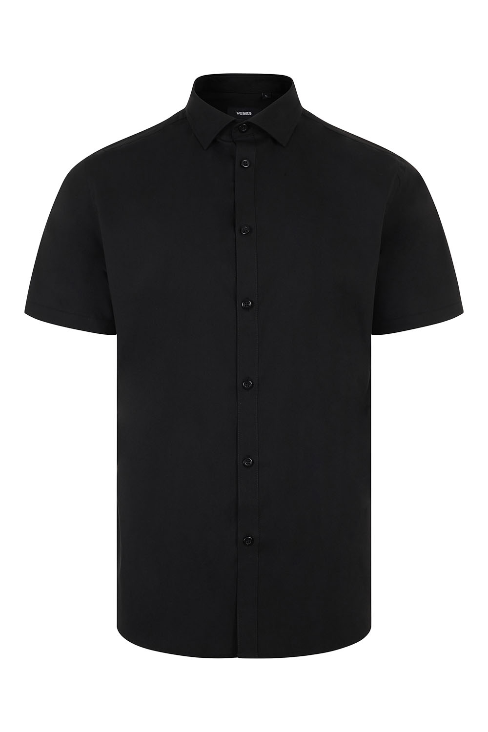 Koszula stretch z krótkim rękawem męska 405016S - BLACK 00