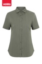 Koszula stretch z krótkim rękawem damska 405018S - LIGHT OLIVE GREEN 35