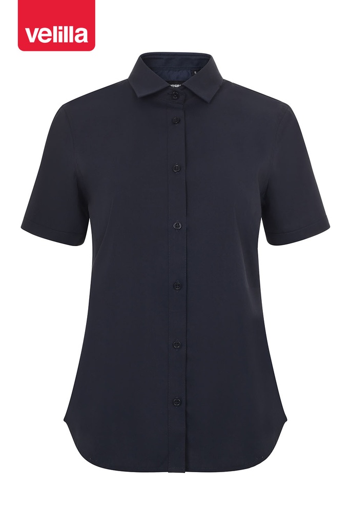 Koszula stretch z krótkim rękawem damska 405018S - NAVY BLUE 61