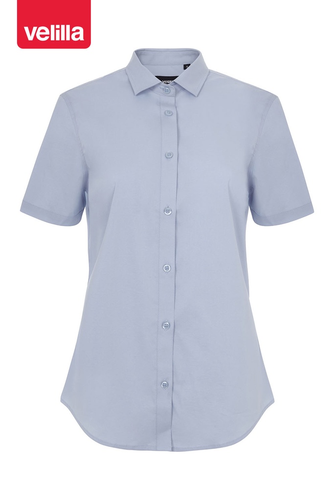 Koszula stretch z krótkim rękawem damska 405018S - SKY BLUE 05