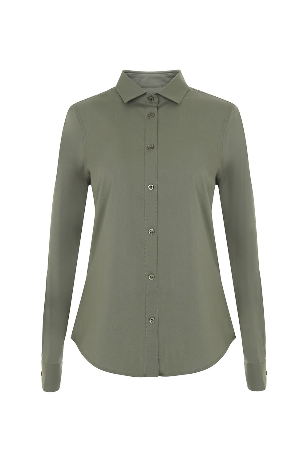Koszula stretch z długim rękawem damska 405019S - LIGHT OLIVE GREEN 35