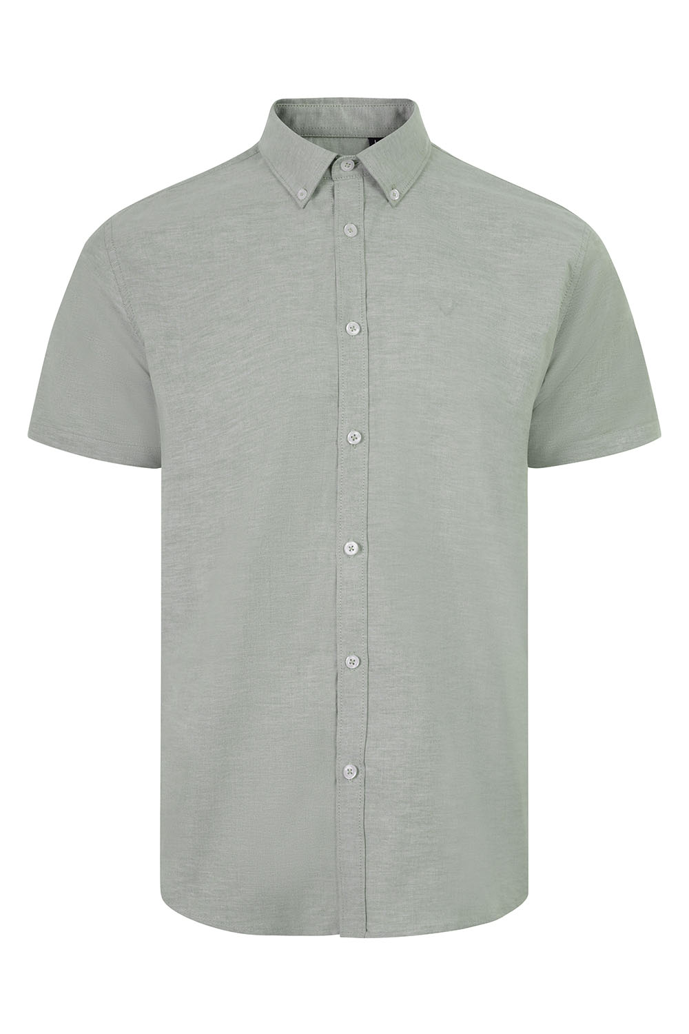 Koszula stretch z krótkim rękawem męska 405024S - LIGHT OLIVE GREEN 35