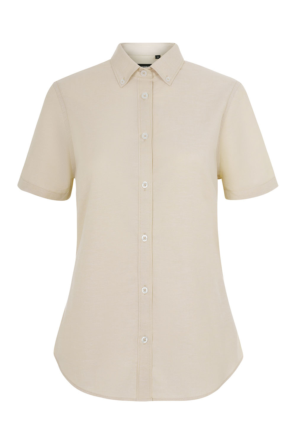 Koszula stretch z krótkim rękawem damska 405025S - LIGHT BEIGE 47