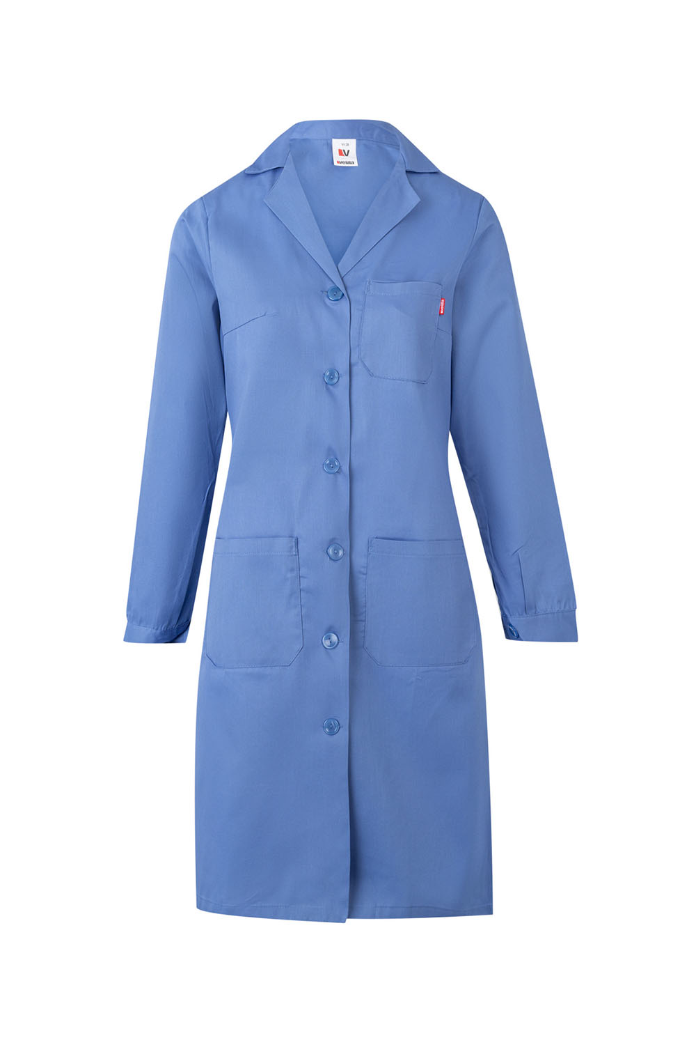 Fartuch medyczny z długim rękawem damska 908 - SKY BLUE 05