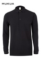 Koszulka polo z długim rękawem unisex CLIFTON MK242CV - BLACK 200