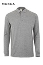 Koszulka polo z długim rękawem unisex CLIFTON MK242CV - HEATHER GREY 202