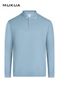 Koszulka polo z długim rękawem unisex CLIFTON MK242CV - SKY BLUE 501