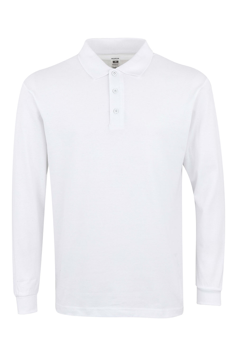 Koszulka polo z długim rękawem unisex HOBART PL200UW - WHITE 100