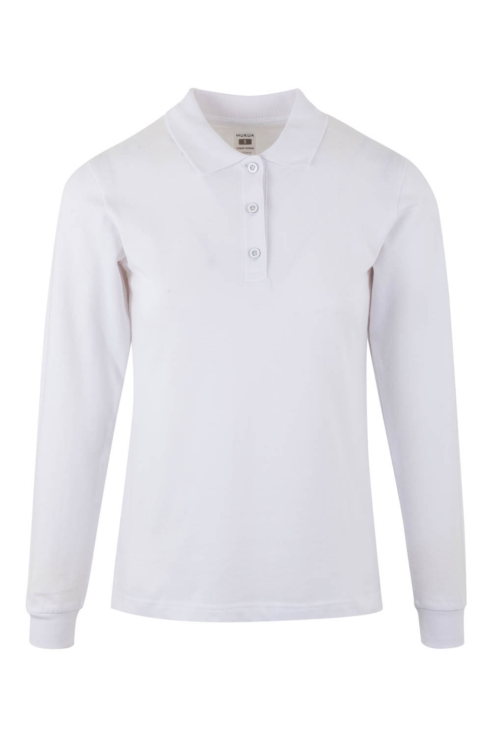 Koszulka polo z długim rękawem damska HOBART WOMAN PL200WW - WHITE 100