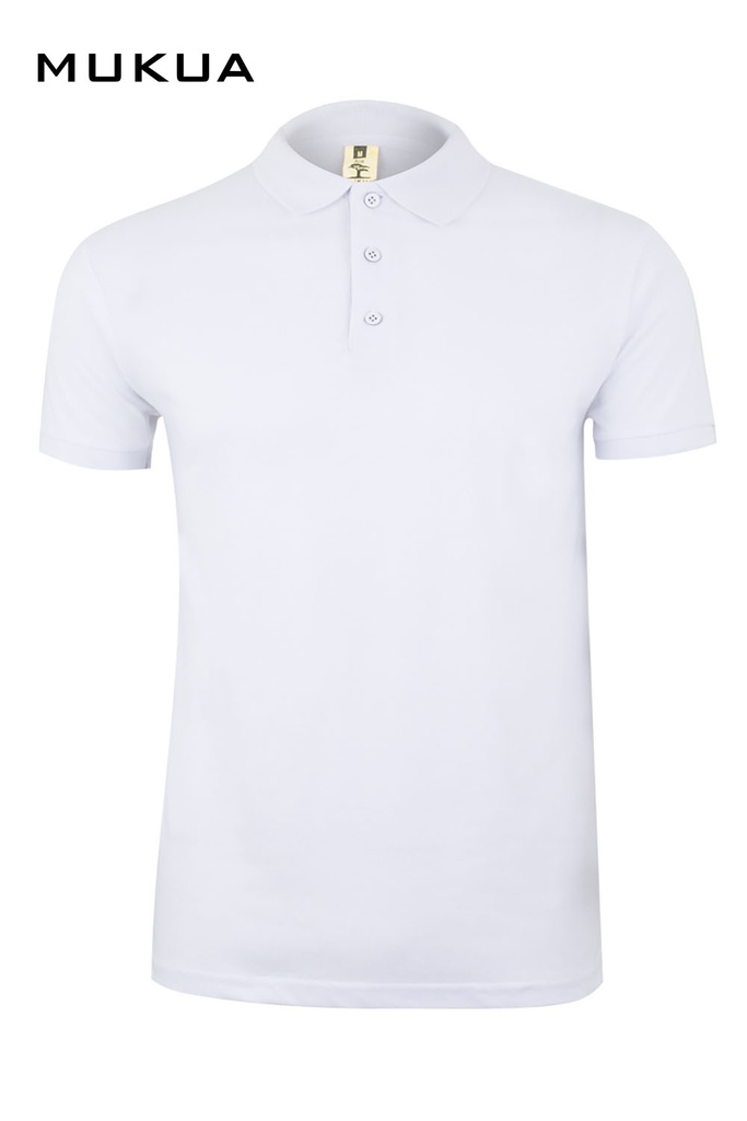 Koszulka polo z krótkim rękawem unisex MACKAY PS2001U - WHITE 100