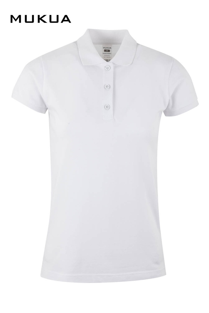 Koszulka polo z krótkim rękawem damska MACKAY WOMAN PS200WW - WHITE 100