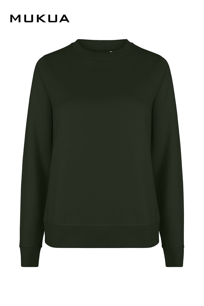 Bluza z okrągłym dekoltem damska DUNE WOMAN SCN300W - HUNTER GREEN 618