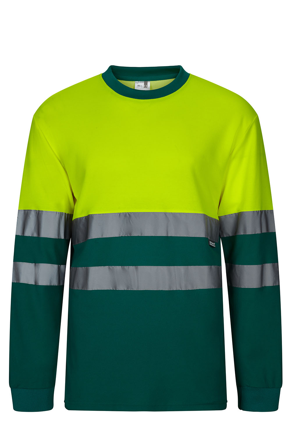 Koszulka dwukolorowa z długim rękawem z odblaskami 305603 - GREEN/HI-VIS YELLOW 02/20