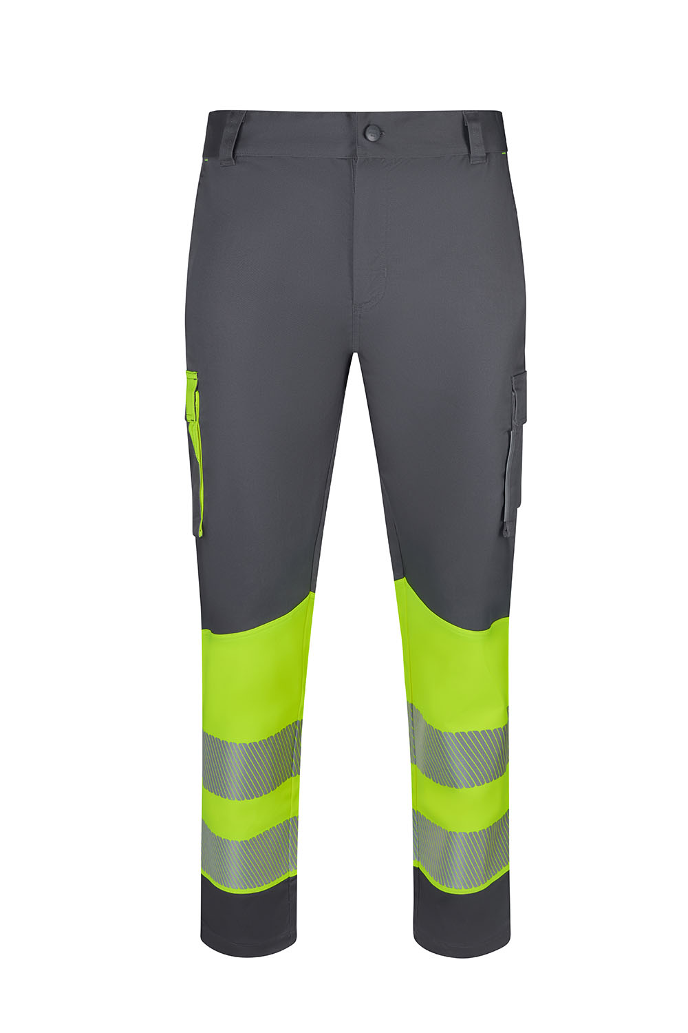 Spodnie dwukolorowe stretch z odblaskami 303032S - GREY/HI-VIS YELLOW 08/20
