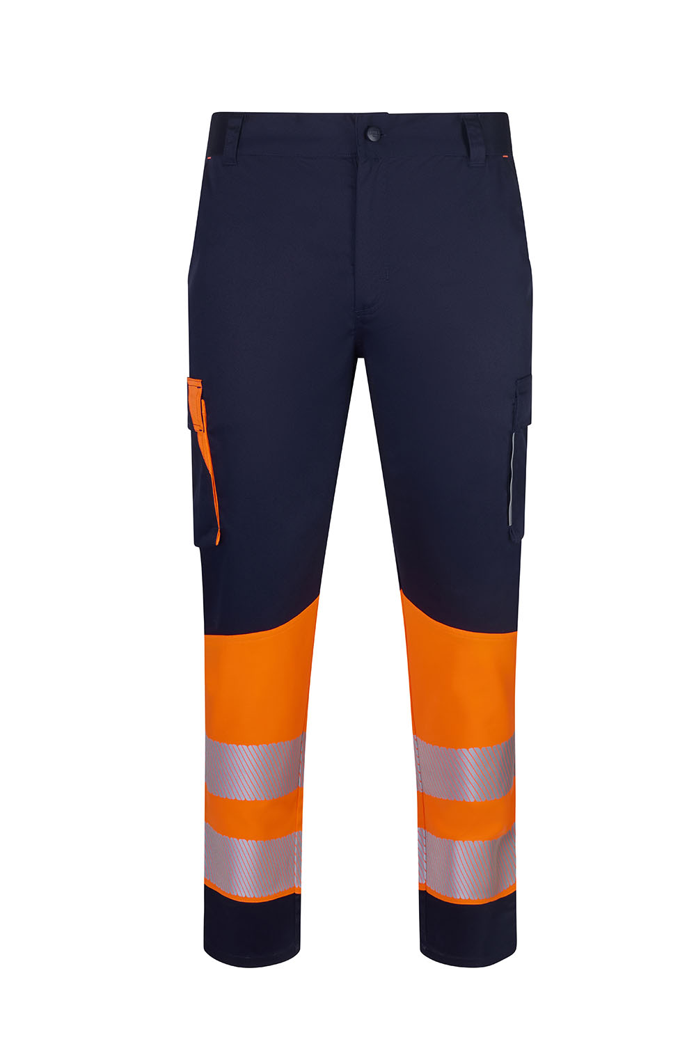 Spodnie dwukolorowe stretch z odblaskami 303032S - NAVY BLUE/HI-VIS ORANGE 61/19