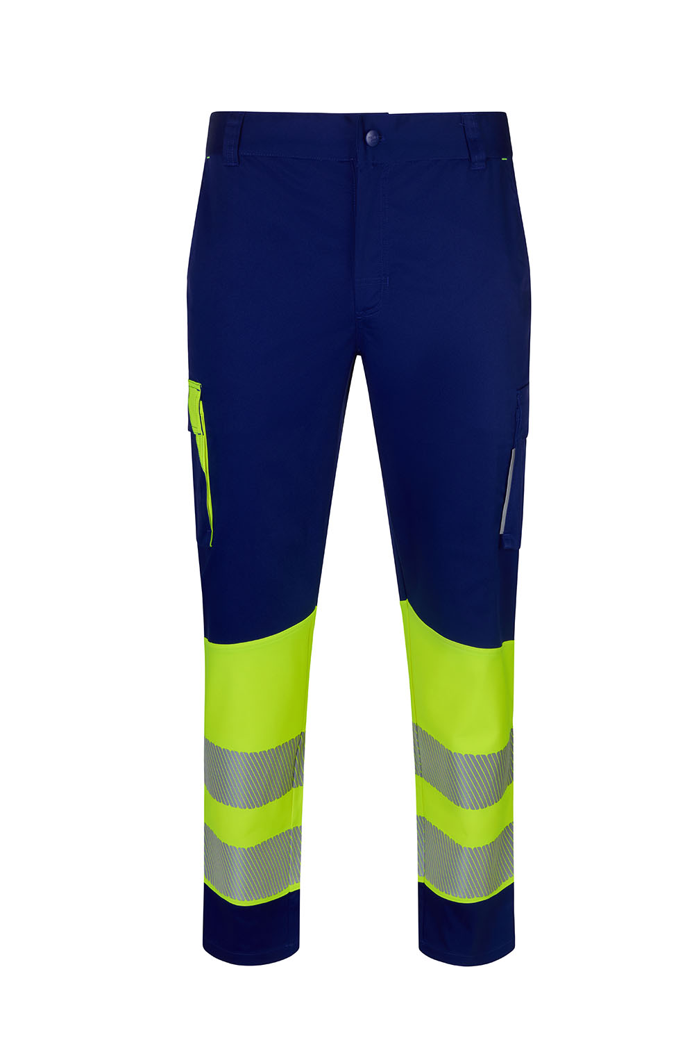 Spodnie dwukolorowe stretch z odblaskami 303032S - ROYAL BLUE/HI-VIS YELLOW 09/20