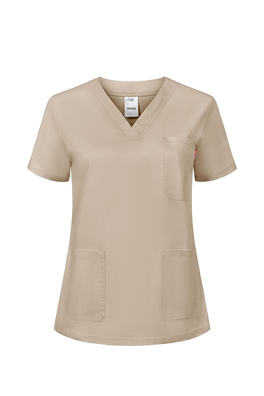 Fartuch medyczny stretch z krótkim rękawem damska 535206SW - LIGHT BEIGE 47