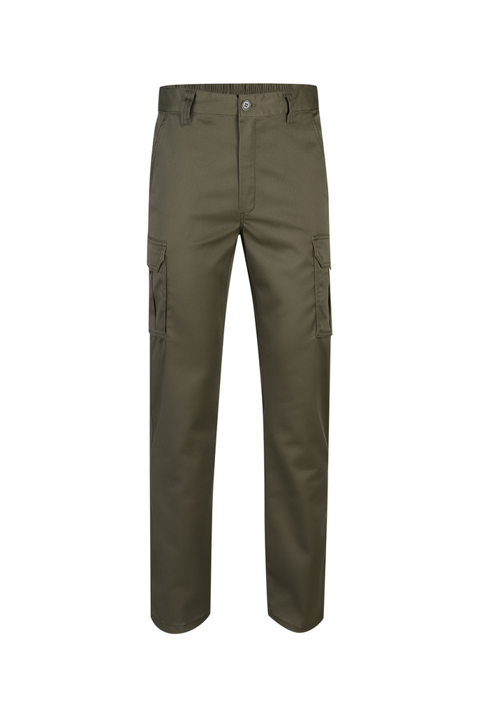 Spodnie stretch z wieloma kieszeniami 103002S - KHAKI GREEN 03