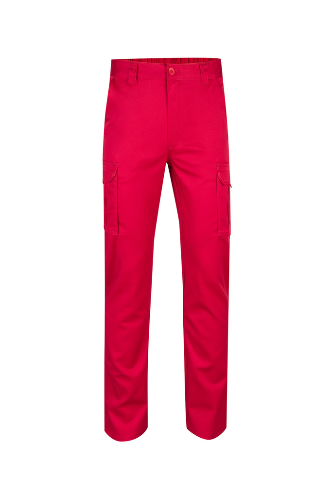 Spodnie stretch z wieloma kieszeniami 103002S - RED 12