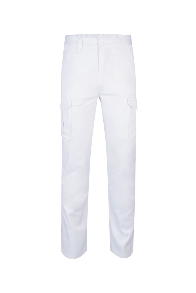 Spodnie stretch z wieloma kieszeniami 103002S - WHITE 07