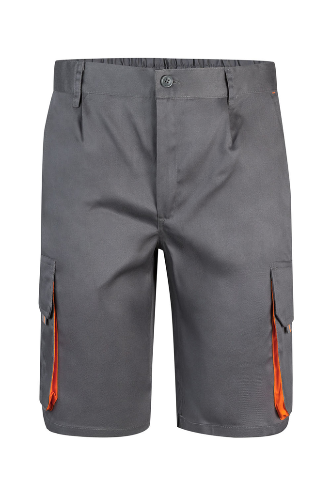 Spodenki stretch z wieloma kieszeniami 103007 - GREY/ORANGE 08/16