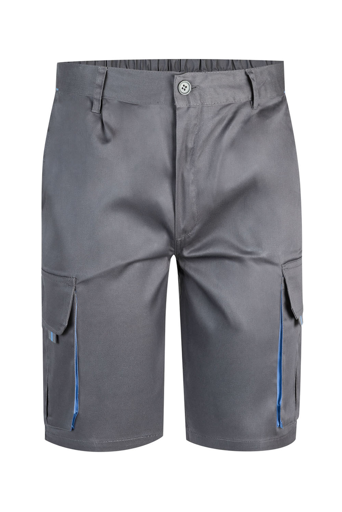 Spodenki stretch z wieloma kieszeniami 103007 - GREY/SKY BLUE 08/05