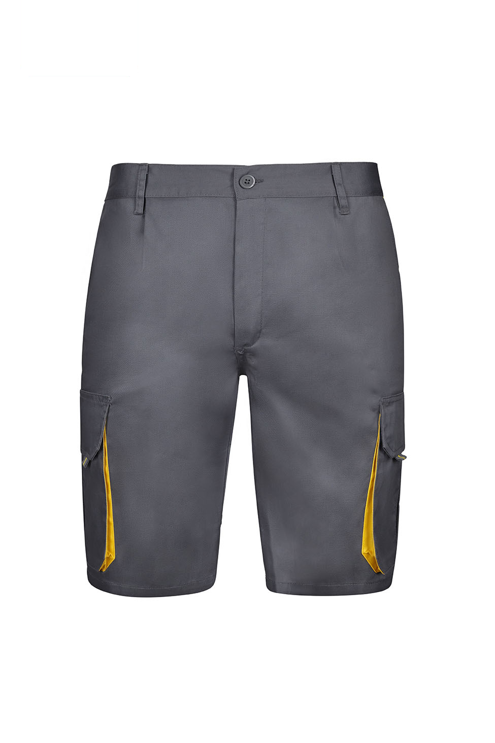 Spodenki stretch z wieloma kieszeniami 103007 - GREY/YELLOW 08/17